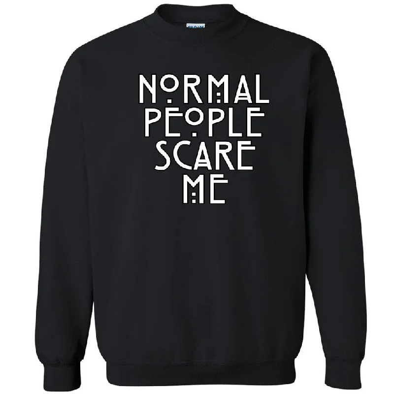 Zexpa Apparelâ„¢ Normal People Scare Me Unisex Crewneck AHS Design Cool Dope Sweatshirt Hoodie with Hem Contrast Bold Stylish Zexpa Apparelâ„¢ Normal People Scare Me Unisex Crewneck AHS Design Cool Dope Sweatshirt Hoodie with Hem Contrast Bold Stylish