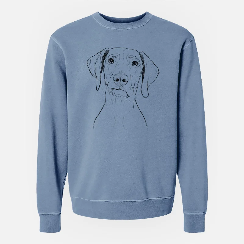 Bare Pawley the Vizsla - Unisex Pigment Dyed Crew Sweatshirt Hoodie with Slit Hem Functional Movement Bare Pawley the Vizsla - Unisex Pigment Dyed Crew Sweatshirt Hoodie with Slit Hem Functional Movement