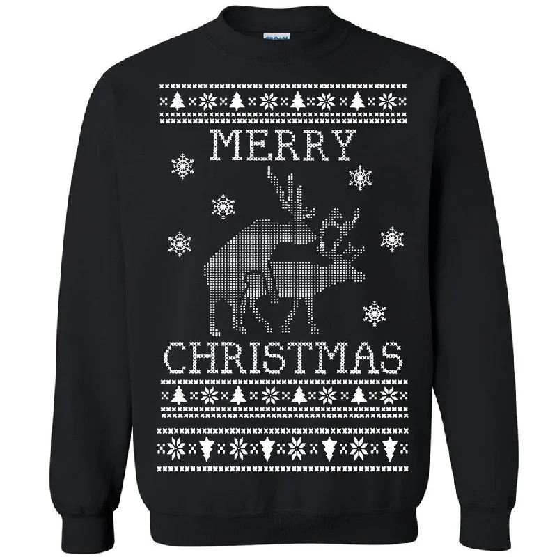 Zexpa Apparelâ„¢ Merry Christmas Deers Love Unisex Crewneck Funny Ugly Christmas Sweatshirt Hoodie with Ribbed Hem Stretchable Secure Zexpa Apparelâ„¢ Merry Christmas Deers Love Unisex Crewneck Funny Ugly Christmas Sweatshirt Hoodie with Ribbed Hem Stretchable Secure