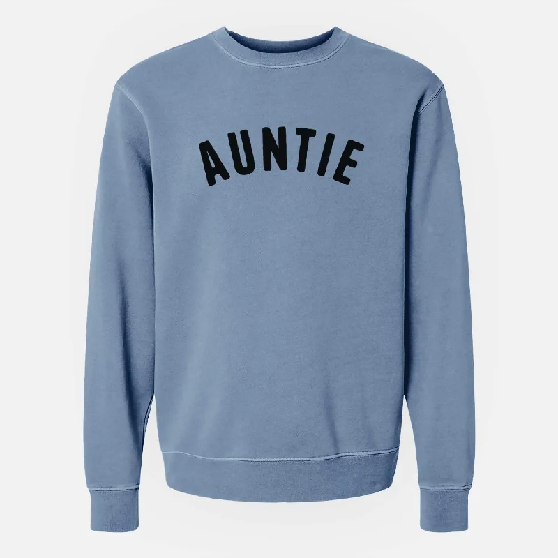 Auntie - Articulate Collection - Unisex Pigment Dyed Crew Sweatshirt Hoodie with Hem Elastic Stretchable Comfortable Auntie - Articulate Collection - Unisex Pigment Dyed Crew Sweatshirt Hoodie with Hem Elastic Stretchable Comfortable