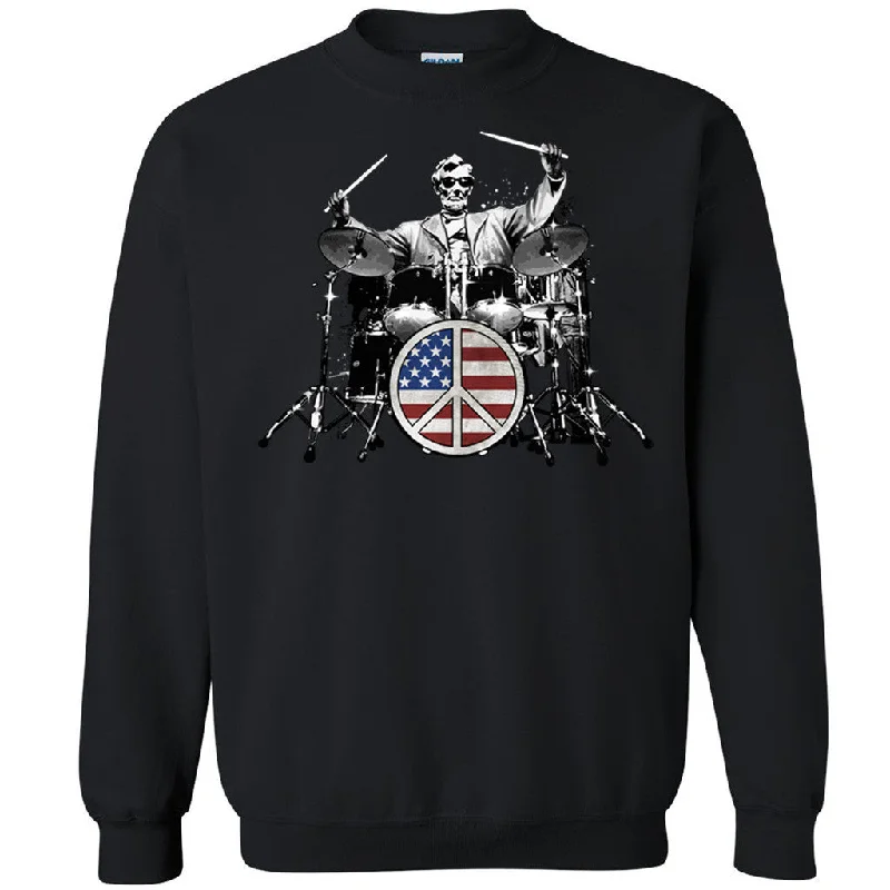 Zexpa Apparelâ„¢ Music 101 Abraham Lincoln The Drummer Unisex Crewneck Patriotic Sweatshirt Hoodie with Pocket Utility Practical Zexpa Apparelâ„¢ Music 101 Abraham Lincoln The Drummer Unisex Crewneck Patriotic Sweatshirt Hoodie with Pocket Utility Practical