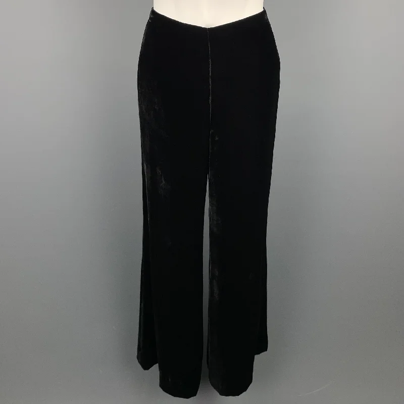 RALPH LAUREN Black Label Size 2 Black Viscose / Silk Wide Leg Dress Pants Comfy High-Waist Jeans RALPH LAUREN Black Label Size 2 Black Viscose / Silk Wide Leg Dress Pants Comfy High-Waist Jeans