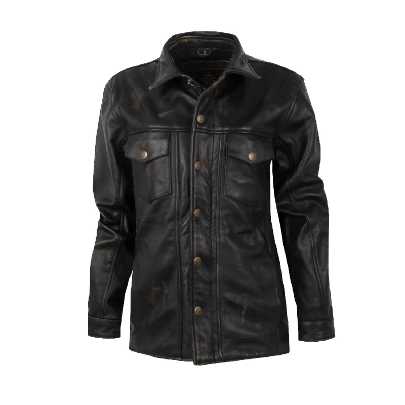 STS Ranchwear Womens Rancher Vintage Black Leather Leather Jacket Satin Jacket Silk Jacket Chiffon Jacket STS Ranchwear Womens Rancher Vintage Black Leather Leather Jacket Satin Jacket Silk Jacket Chiffon Jacket