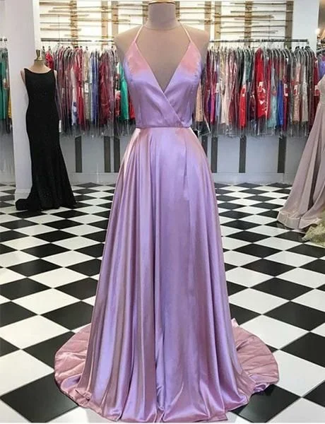 Pink Prom Dresses Long Halter Sweep Train Evening Party Dresses cg6963 Tunics Sophisticated sleek Pink Prom Dresses Long Halter Sweep Train Evening Party Dresses cg6963 Tunics Sophisticated sleek