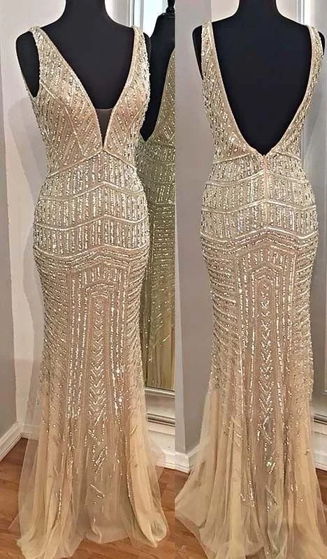 champagne deep v-neck prom dresses, sexy deep v-neck evening gowns with beading, backless prom party dresses cg7242 Tunics Sale discount champagne deep v-neck prom dresses, sexy deep v-neck evening gowns with beading, backless prom party dresses cg7242 Tunics Sale discount