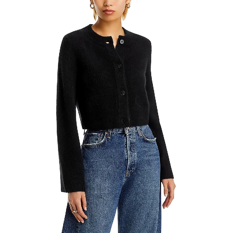 Aqua Cashmere Womens Cashmere Cropped Cardigan Sweater Spandex Blend Rayon Blend Denim Blend Aqua Cashmere Womens Cashmere Cropped Cardigan Sweater Spandex Blend Rayon Blend Denim Blend