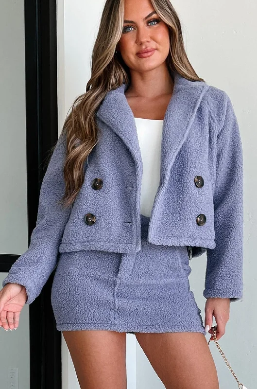 Cozy Glam Sherpa Jacket & Mini Skirt Two-Piece Set (Dark Lavender) Stand-Up Collar Roll-Neck Collar Turtle Neck Cozy Glam Sherpa Jacket & Mini Skirt Two-Piece Set (Dark Lavender) Stand-Up Collar Roll-Neck Collar Turtle Neck