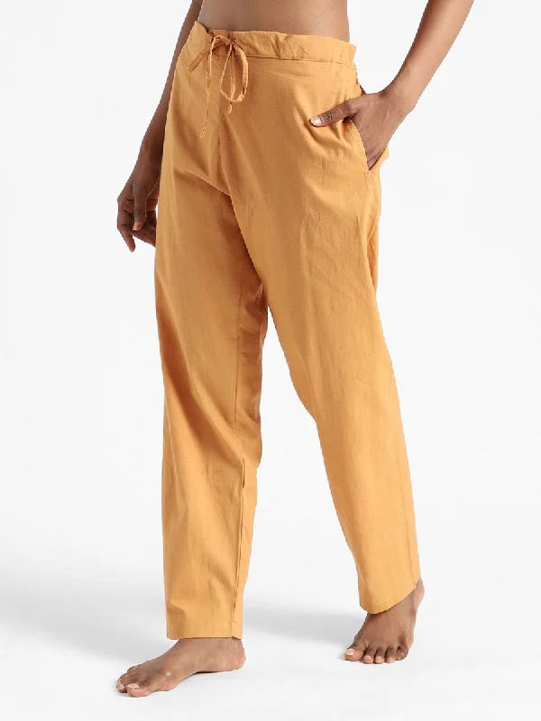 Pomo Orange Pants - Hand Spun & Hand Woven - Organic Cotton & Naturally Dyed Fashionable Sporty Pants Pomo Orange Pants - Hand Spun & Hand Woven - Organic Cotton & Naturally Dyed Fashionable Sporty Pants