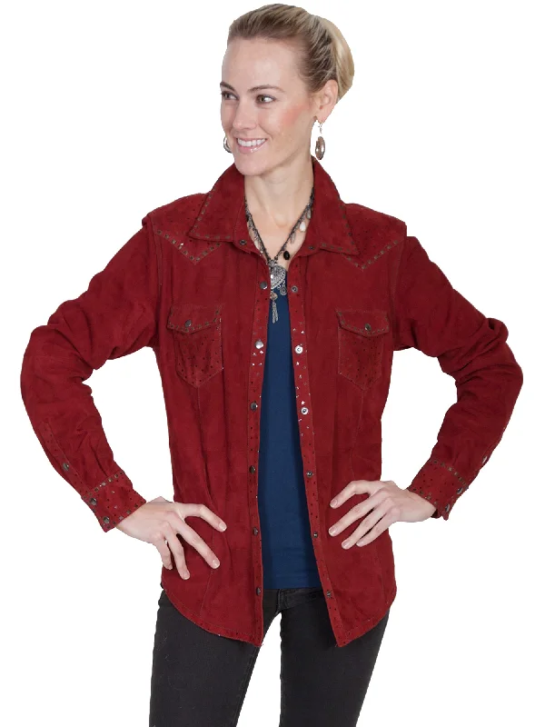 Scully Womens Cranberry Leather Shiny Stars Jacket Striped Jacket Polka Dot Jacket Floral Jacket Scully Womens Cranberry Leather Shiny Stars Jacket Striped Jacket Polka Dot Jacket Floral Jacket