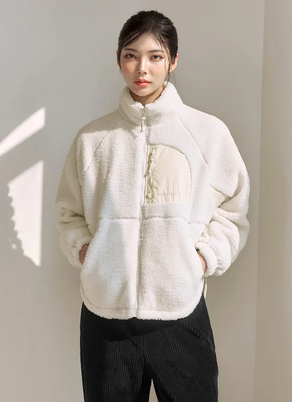 Woven Patch Fleece Zip up Jacket Notch Collar Jacket Peter Pan Collar Jacket Cowl Neck Jacket Woven Patch Fleece Zip up Jacket Notch Collar Jacket Peter Pan Collar Jacket Cowl Neck Jacket